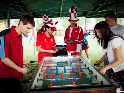 Mistrzostwa w piłkarzyki na 3 stołach - Park Atrakcji Mega Piłkarski - Organizacja Imprez, Pikników, Festynów